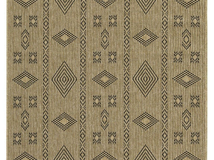 Earth - 2'7" X 7'3" Indoor, Outdoor Area Rug - Jute / Black