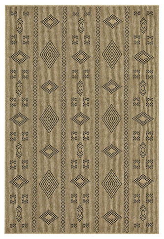 Earth - 7'10" X 10'3" Indoor, Outdoor Area Rug - Natural / Black
