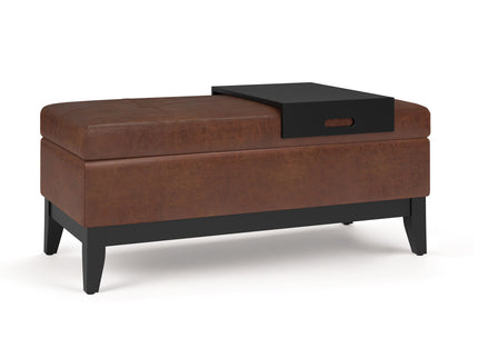 Oregon - Contemporary Storage Ottoman Bench With Tray