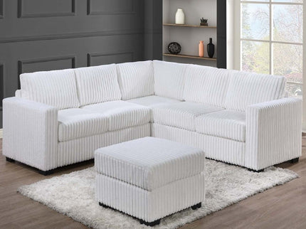 Contemporary Sectional Set With Ottoman
