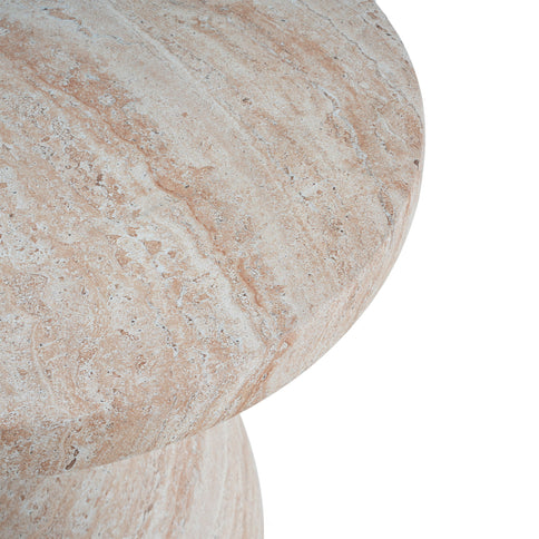 Outdoor / Indoor Travertine Side Table Lightweight