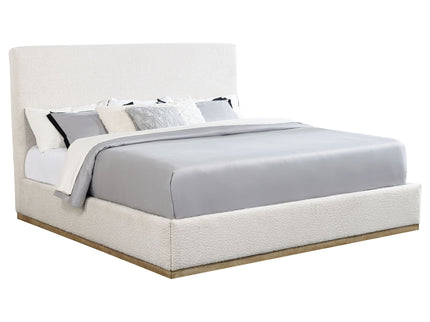 Talbot - Eastern King Platform Bed With Elevated Headboard - Cream