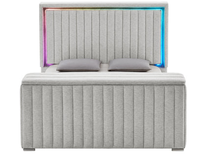 Elliot - Bed With Immersive Sound, LED Lighting, Fireplace Footboard, TV Lift