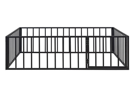 Metal Floor Bed Frame With Fence And Door