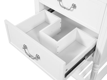 Wave Design Bathroom Vanity With Sink, 2 Drawers And Open Shelf