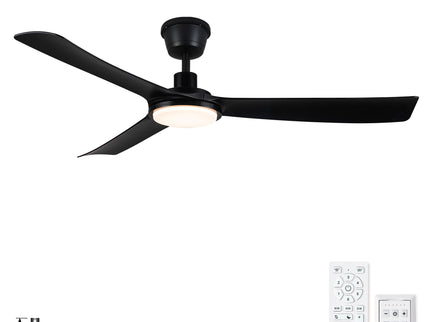 All Weather Outdoor Waterproof Ceiling Fan With Light And Quiet Motor For Patio Porch - Black