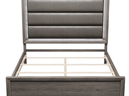 Bed With Horizontal Tufting Headboard