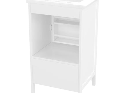 Modern Bathroom Vanity With Sink, Cabinet Storage, Drawer & Adjustable Feet