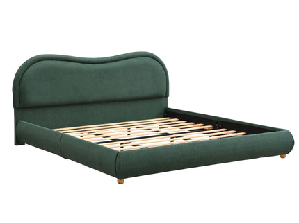 Upholstered Platform Bed Frame With Curved Headboard