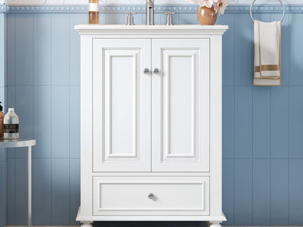 Modern Bathroom Vanity With Sink, Cabinet With Drawer And Dividers, Rectangular Storage Unit