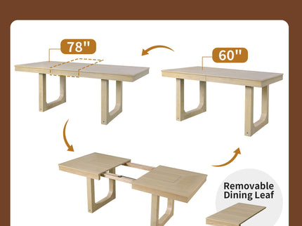 Extendable Dining Set, Farmhouse Extendable Table With Upholstered Chairs