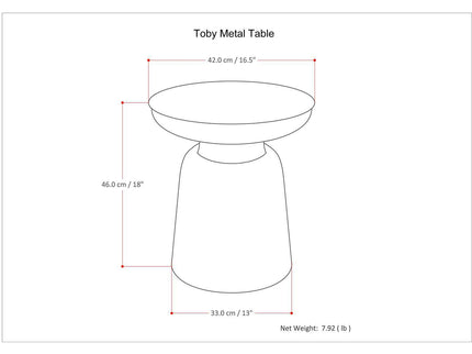 Toby - Metal Accent Table - Gold / Black Ombre