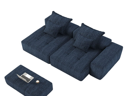 Modern Oversized Diy Combination Modular Sectional Sofa & Pillows