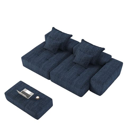 Modern Oversized Diy Combination Modular Sectional Sofa & Pillows