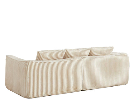 Minimalist 3 Seater Sofa With Curved Lines And Gently Sloped Backrest