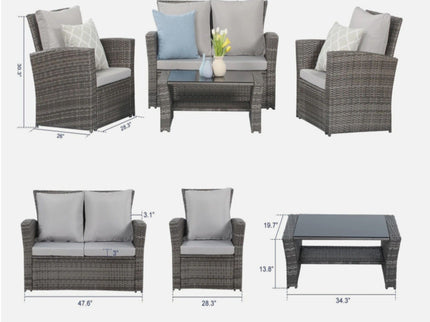 Modern Patio Set With Table And Cushions