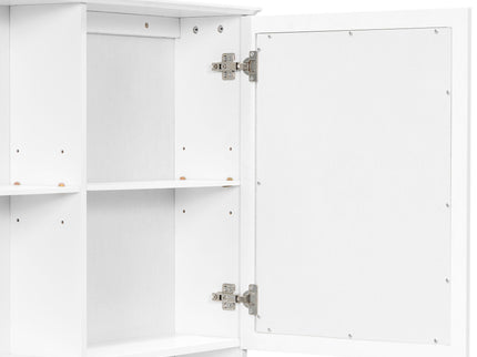 Wall Mounted Bathroom Medicine Cabinet With Double Mirrored Doors