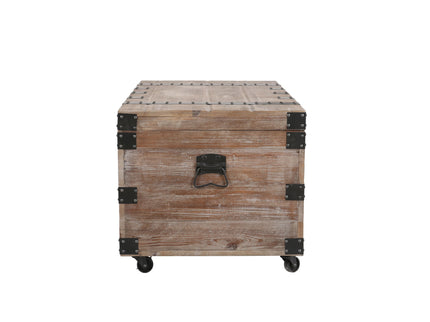 Trunk Table And Side Table With Large Storage Dress Up Your Liviing Room (Set of 3) - Antique Gray