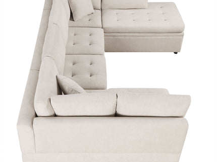 Oversized Sectional Sofa U-Shaped Sofa Couch Pull-Out Sofa Bed With Two Throw Pillows For Living Room