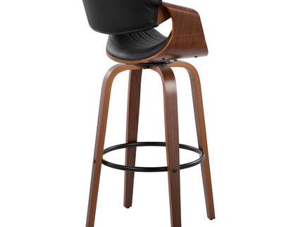 Symphony - Mid Century Modern Fixed Height Barstool With Swivel And Round Footrest (Set of 2)