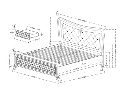 Cross - Elegant Design Bed With LED