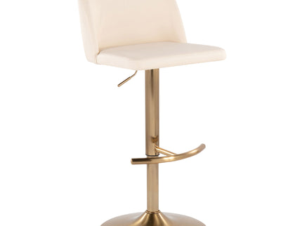 Toriano - Contemporary Adjustable Barstool With Swivel With Rounded T Footrest (Set of 2)