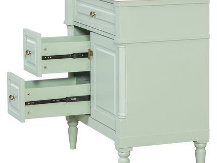 Modern Bathroom Vanity With Sink, Freestanding Cabinet With Flip Drawer & Adjustable Shelf