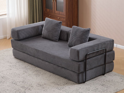 Floor Couch, Convertible Floor Sofa Bed With Pillow Back Support Armrest