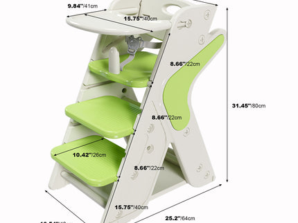 Multifunctional Growing Up Dining Chair With Adjustable Height And 5 Point Seat Belts