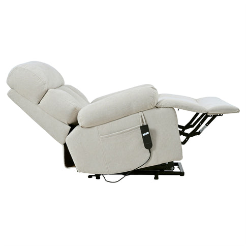 Oversized Power Lift Recliner Chai With Remote Control, Side Pocket, Spacious Seat