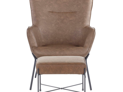 Izzy - Industrial Lounge Chair & Ottoman Set