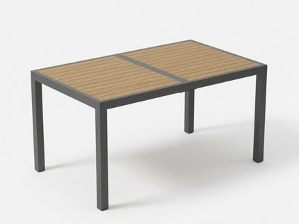 Rectangle Outdoor Patio Table With Slatted Top - Gray