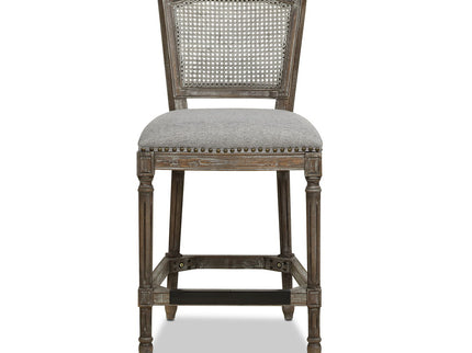Triomphe - Rattan Wicker High Back Armless Counter Bar Stool