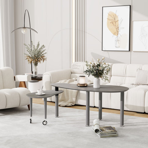 Rotatable Cocktail Table With Solid Legs, 360 Degree Rotating