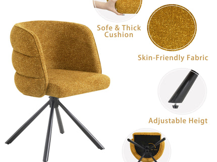270 Degree Swivel Upholstered Desk Chairs (Set of 2)