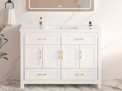 Bathroom Vanity With Sink Combo, 4 Soft Close Doors And 4 Drawers