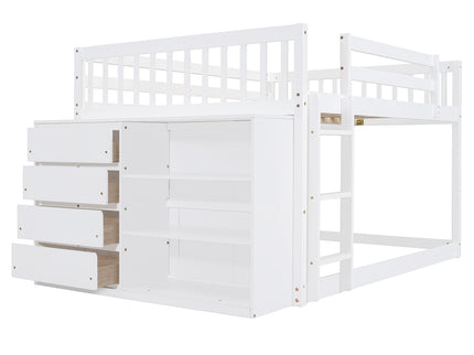Bunk Bed With 4 Drawers And 3 Shelves