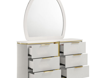 Giovanni - 6 Drawer Dresser (Only Dresser Included, Mirror Not Included) - White