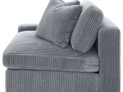 Marcus - Fog Track Arms Reversible Sectional With Pillows - Fog