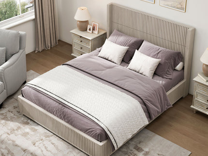 Platform Bed Frame With Headboard, Floor Standing Design