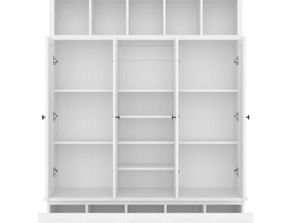 Hall Tree & Bench And 5 Storage Cubbies