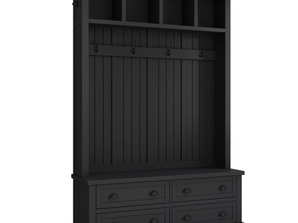 Hall Tree With 4 Drawers, Coat Rack With 6 Hooks