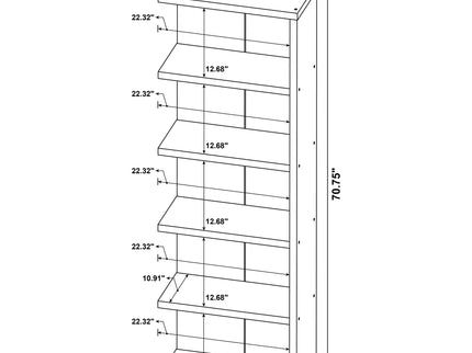 5 Shelf Bookcase - Gray