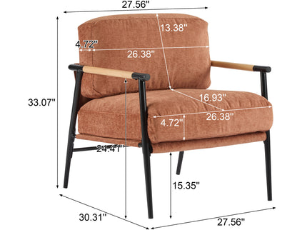 Modern Accent Chair With Cushions, Cozy Seating