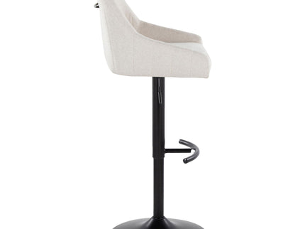 Hannah - Transitional Adjustable Barstool With Swivel With Rounded T Footrest (Set of 2)