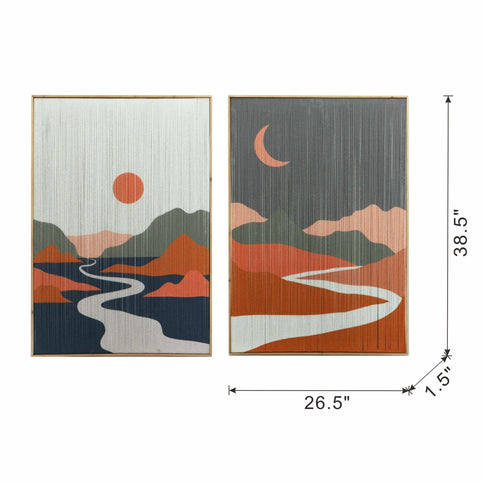 Rectangular Tassel Print Wall Art, Home Decor For Living Room Bedroom Office Hallway - Multicolor