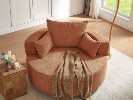 360° Swivel Accent Barrel Chair With 3 Removable Pillows For Living Room