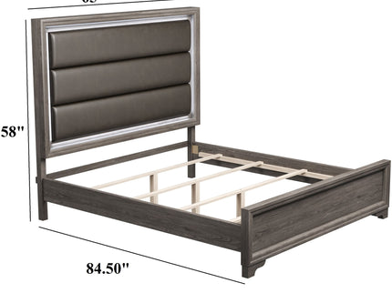 Bed With Horizontal Tufting Headboard