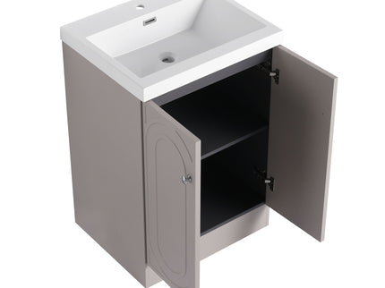 Contemporary Freestanding Bathroom Vanity With Resin Sink & Soft-Close Cabinet Doors