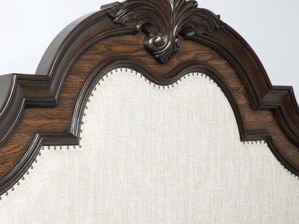 Traditional Style Upholstered Headboard Panel Bed